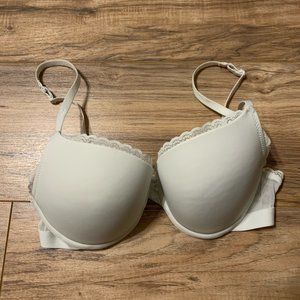 Aerie Convertible White T-Shirt Bra 34C Lace Trim
